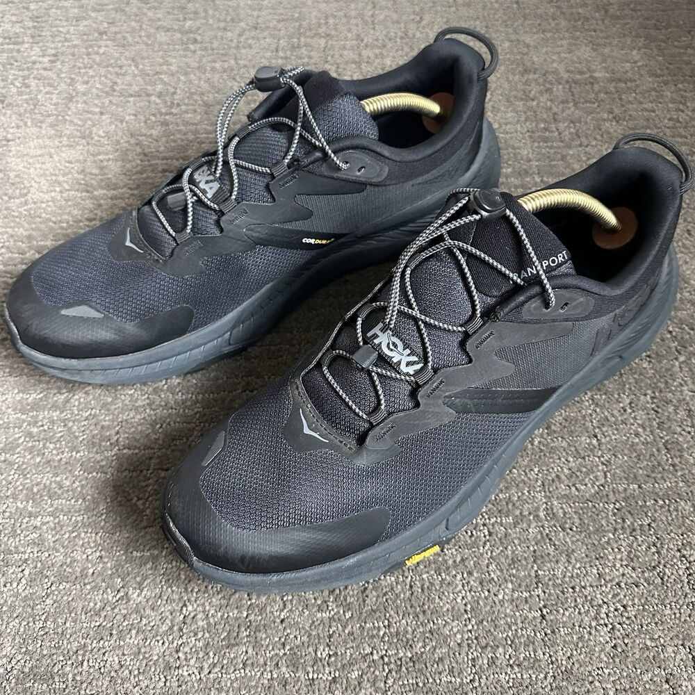 Hoka One One Transport GTX 1123153 Mens US 12.5D  Running Shoes Black Sneakers